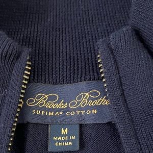 Brooks Brothers Men’s Navy 1/4 Zip Supima Cotton Pullover Sweater Size Medium